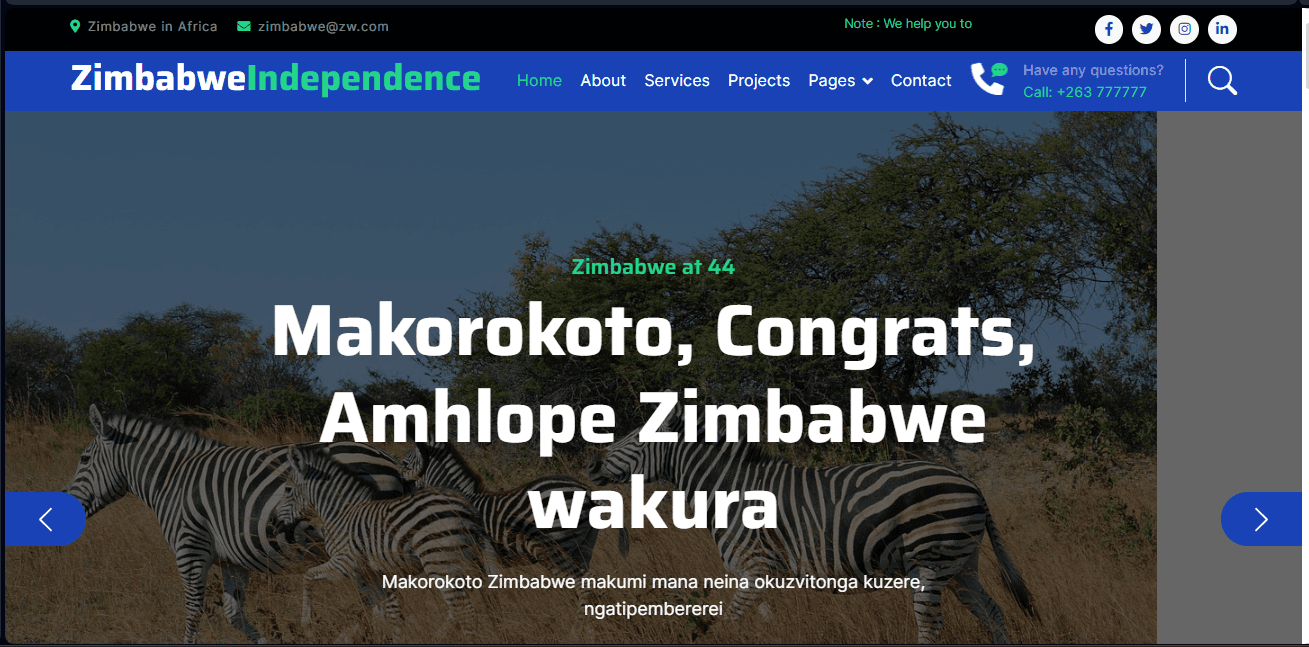 Zimbabwe Independence Website